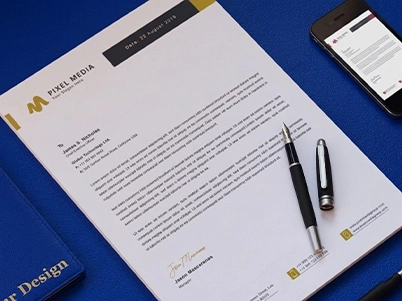 Professional Letterhead Design by modern branding service in Doha, Qatar