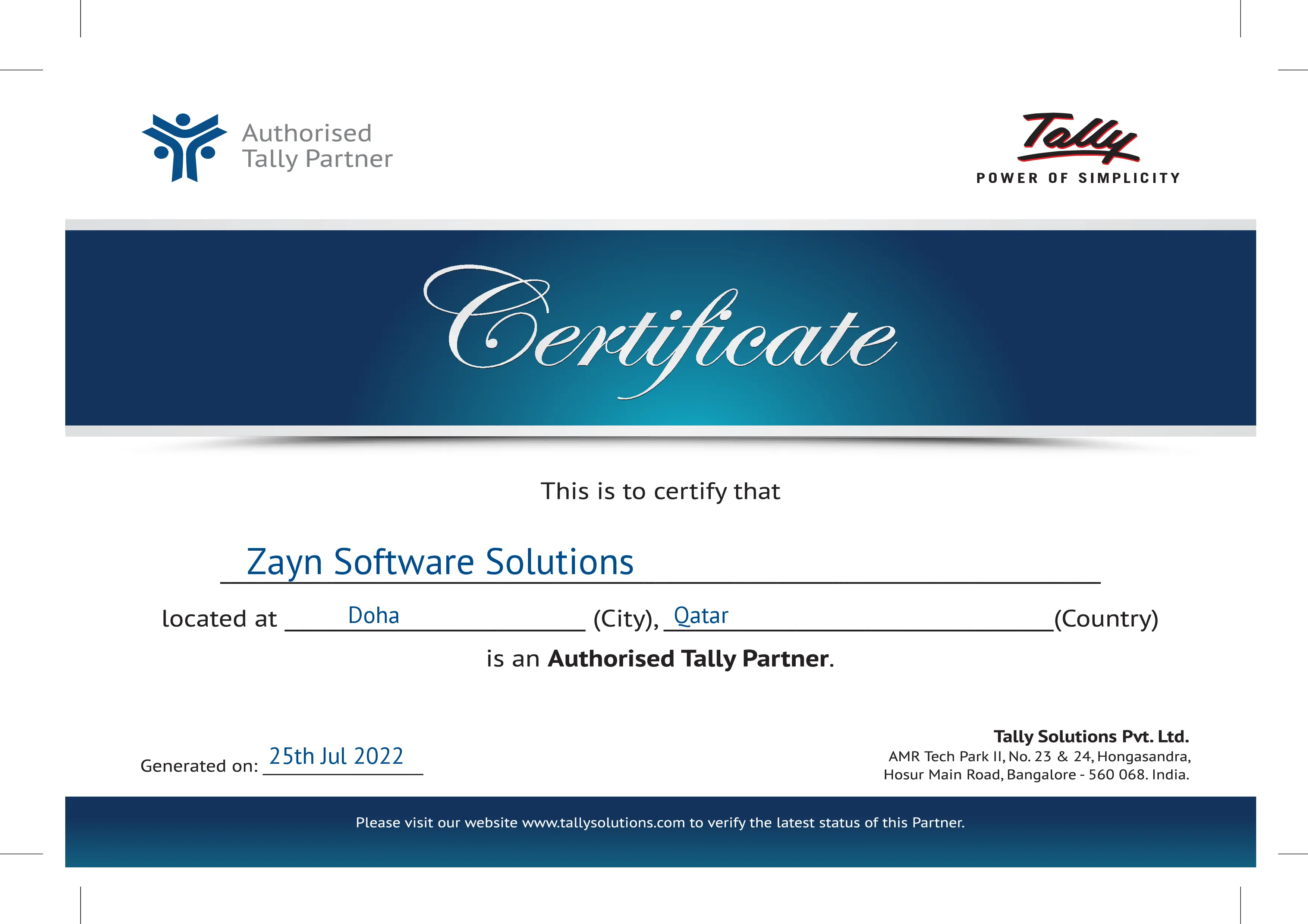 Tally accounting software company in Doha Qatar